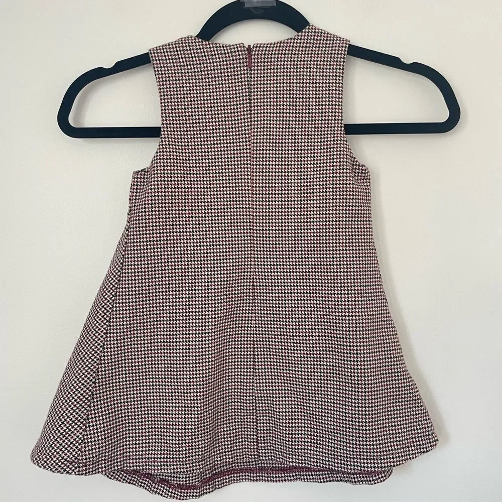 Gymboree Girls Kids Dress Red Black Houndstooth Velvet Bow Portrait size 3